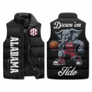 Alabama Crimson Tide NCAA Style Sleeveless Puffer Jacket For Fans