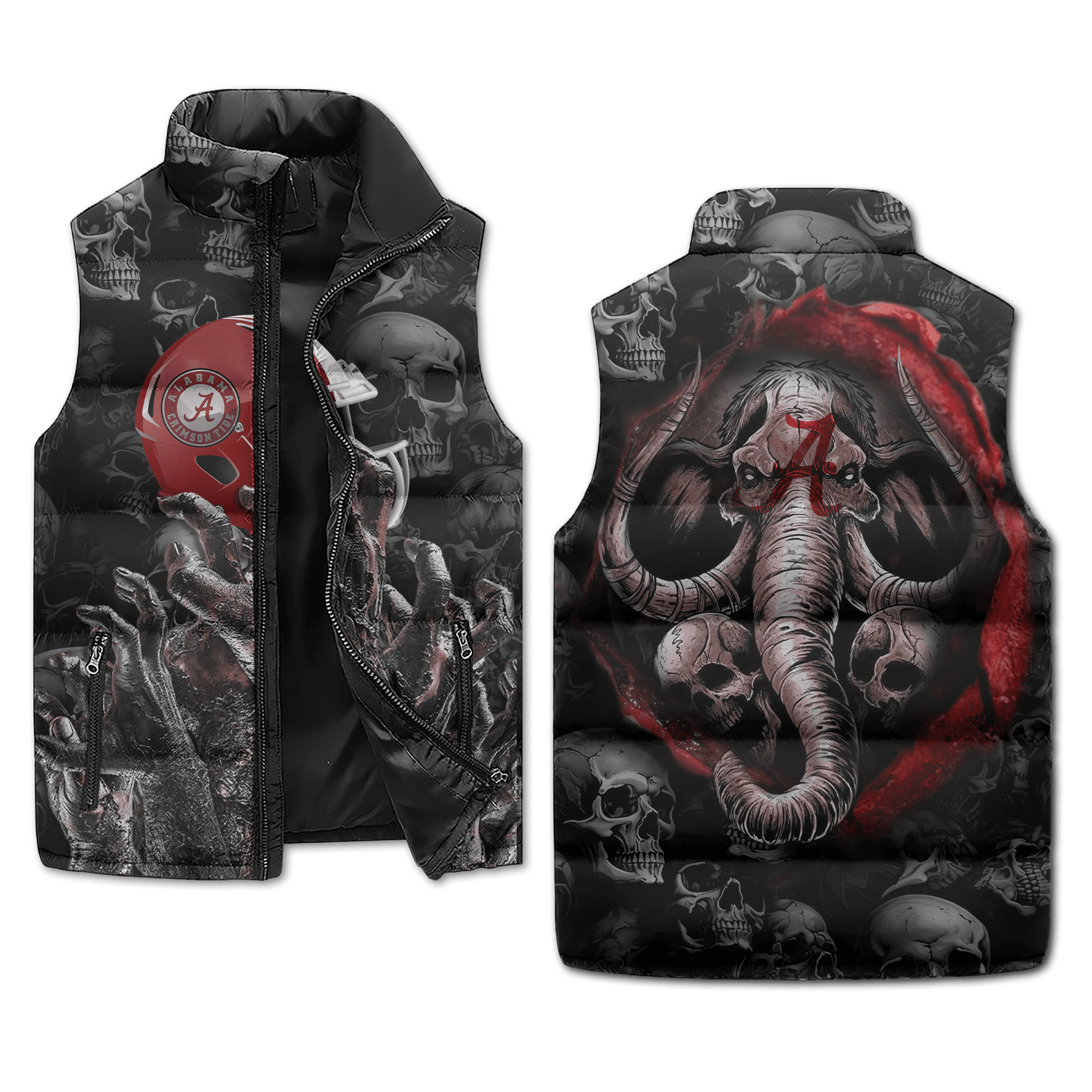 Alabama Crimson Tide NCAA Style Sleeveless Puffer Jacket For Fans