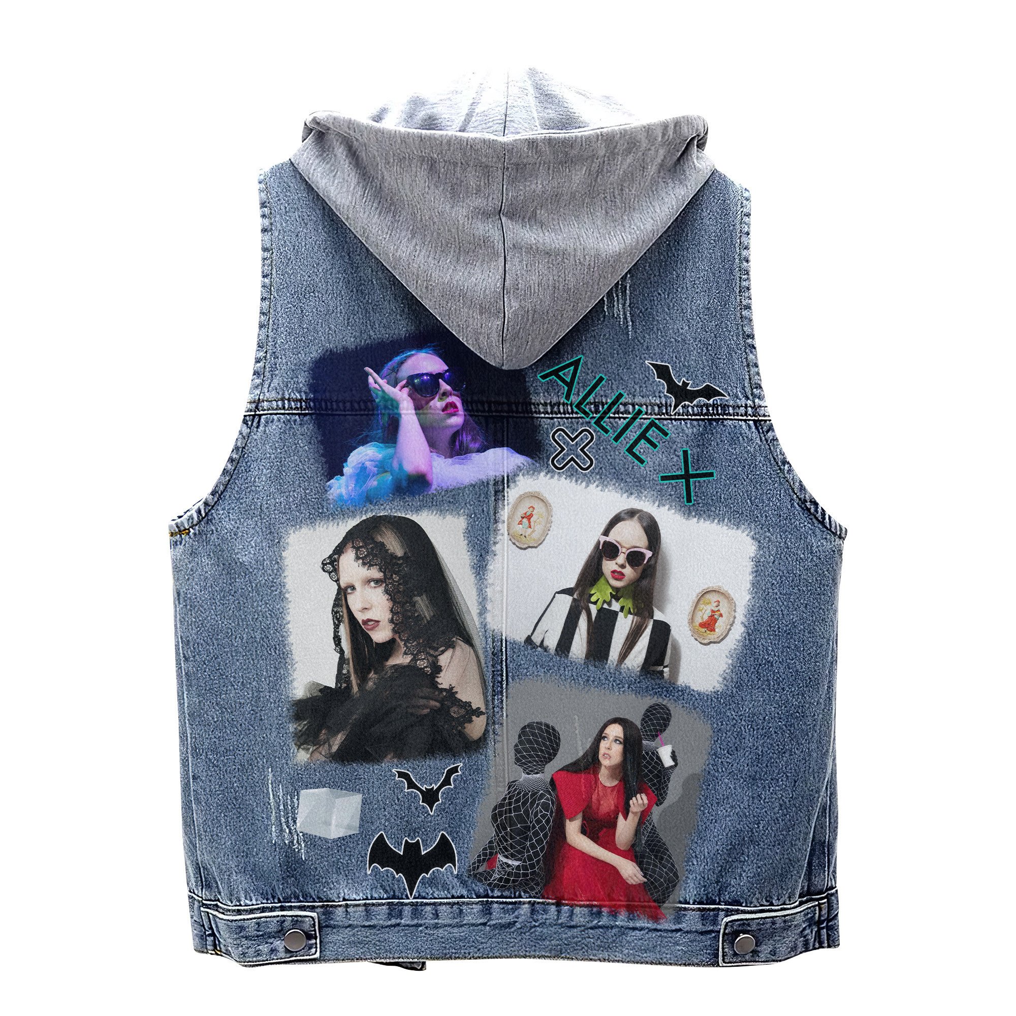 Allie X Music Style Hooded Denim Jacket For Fans