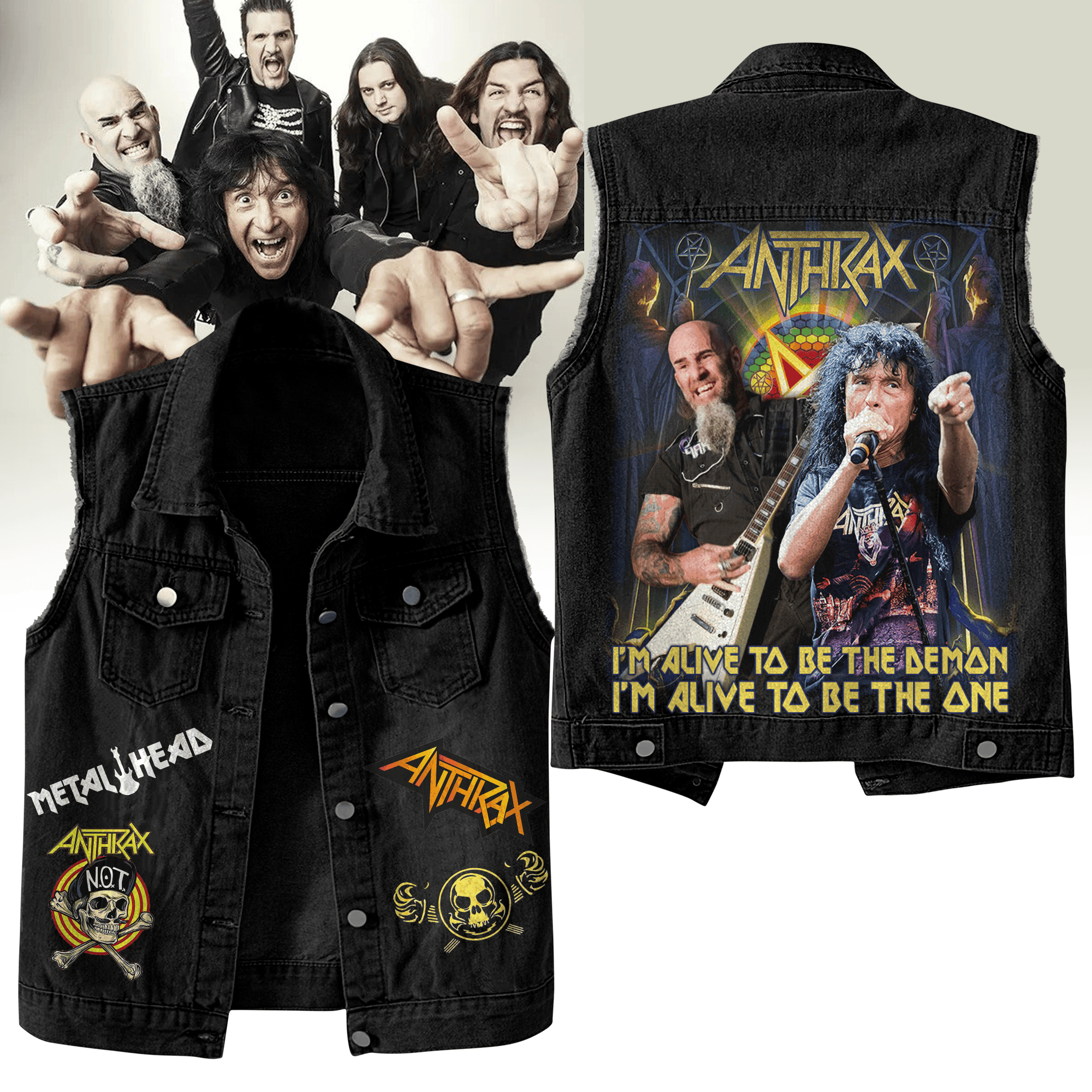 Anthrax American Band Music Style Sleeveless Jacket For Fans