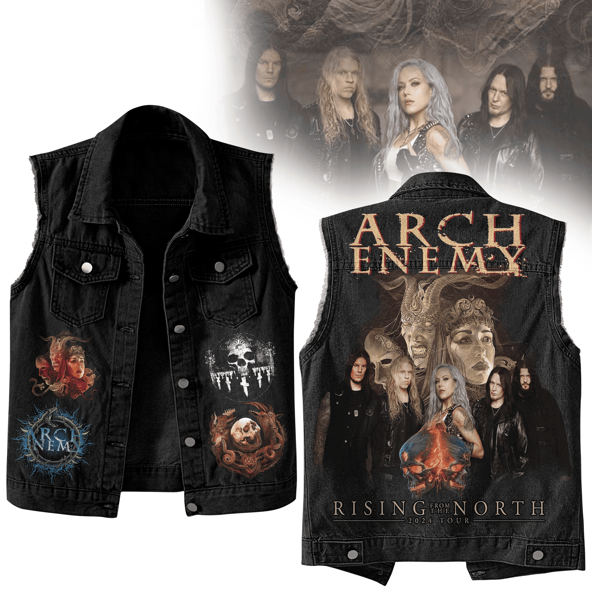 Arch Enemy Music Style Sleeveless Jacket For Fans