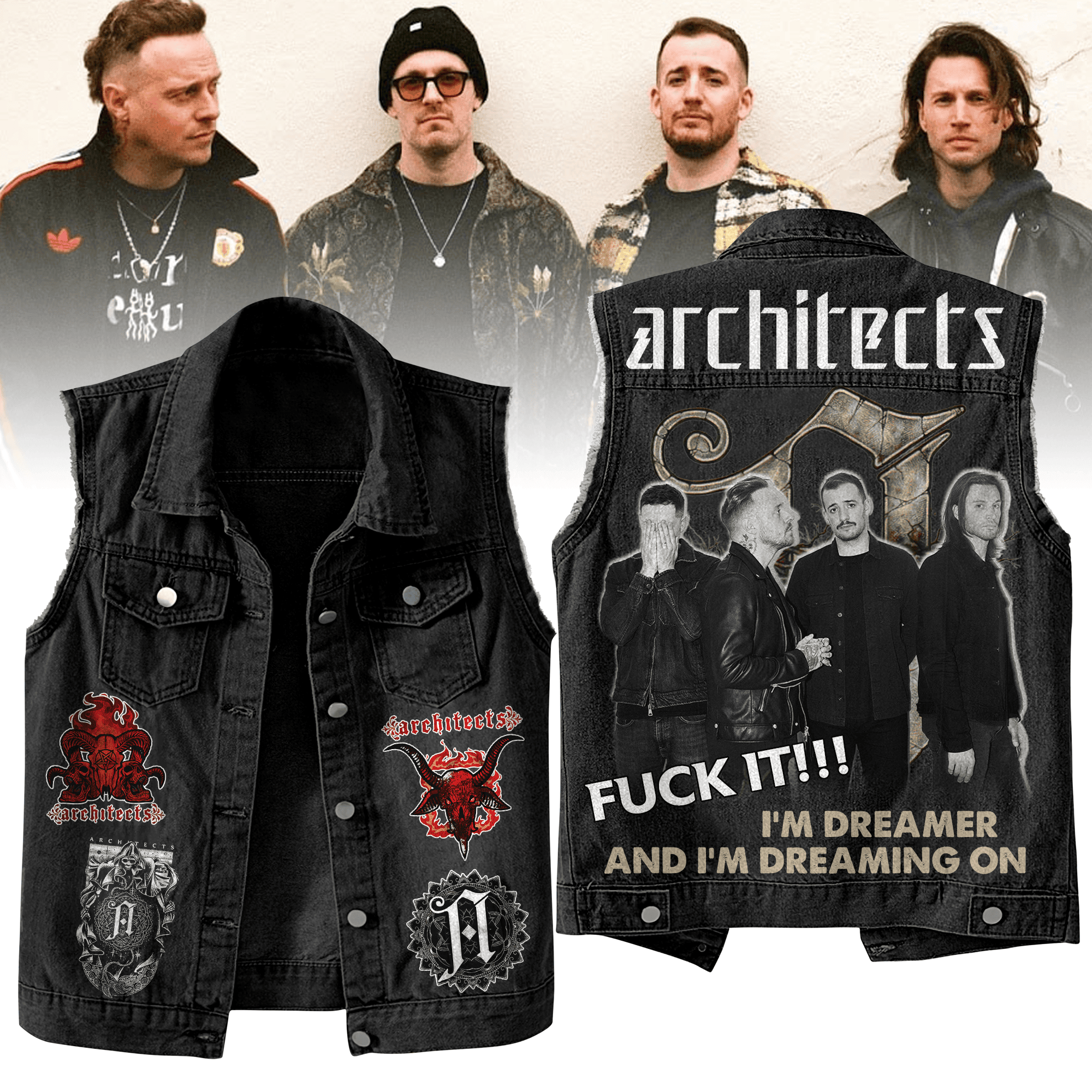 Architects Music Style Sleeveless Jacket For Fans