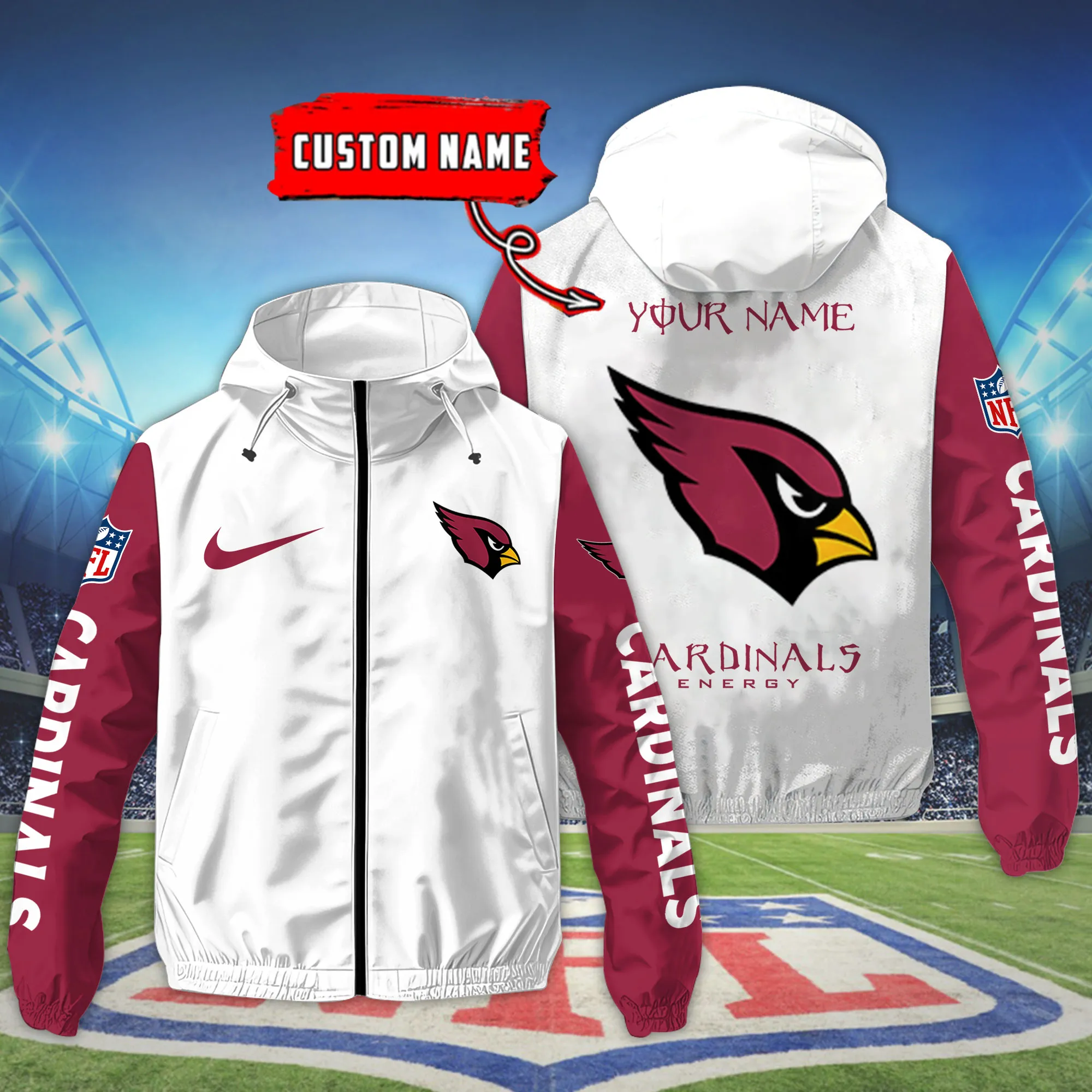 Arizona Cardinals NFL Personalized Style Windbreaker Jacket For Fans