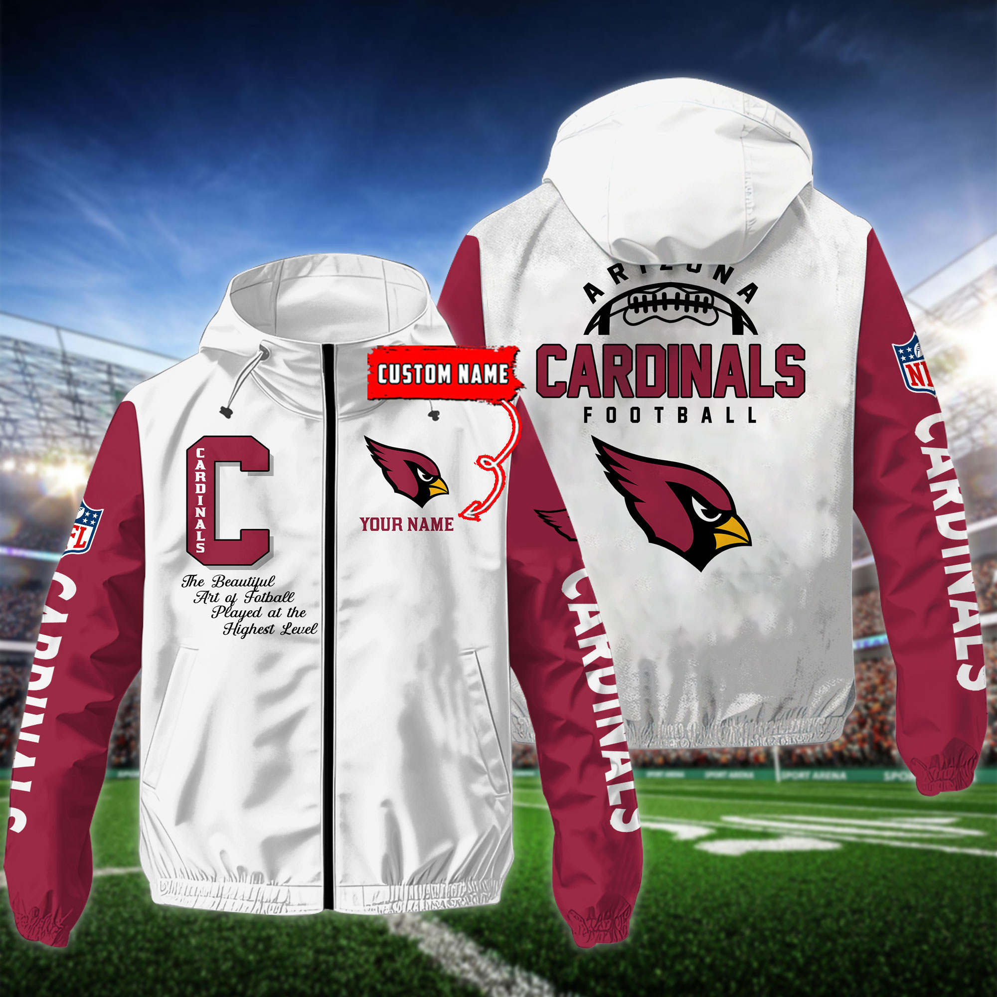 Arizona Cardinals NFL Personalized Style Windbreaker Jacket For Fans