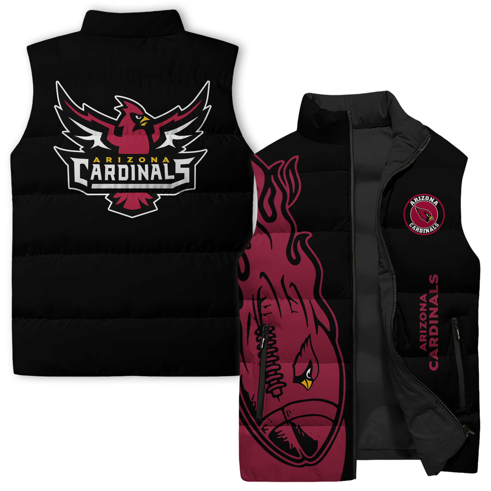 Arizona Cardinals NFL Style Sleeveless Puffer Jacket For Fans