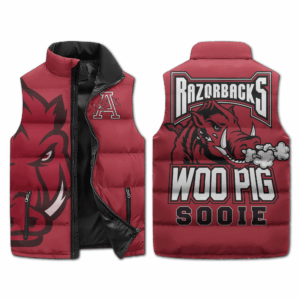 Arkansas Razorbacks Music Style Sleeveless Puffer Jacket For Fans
