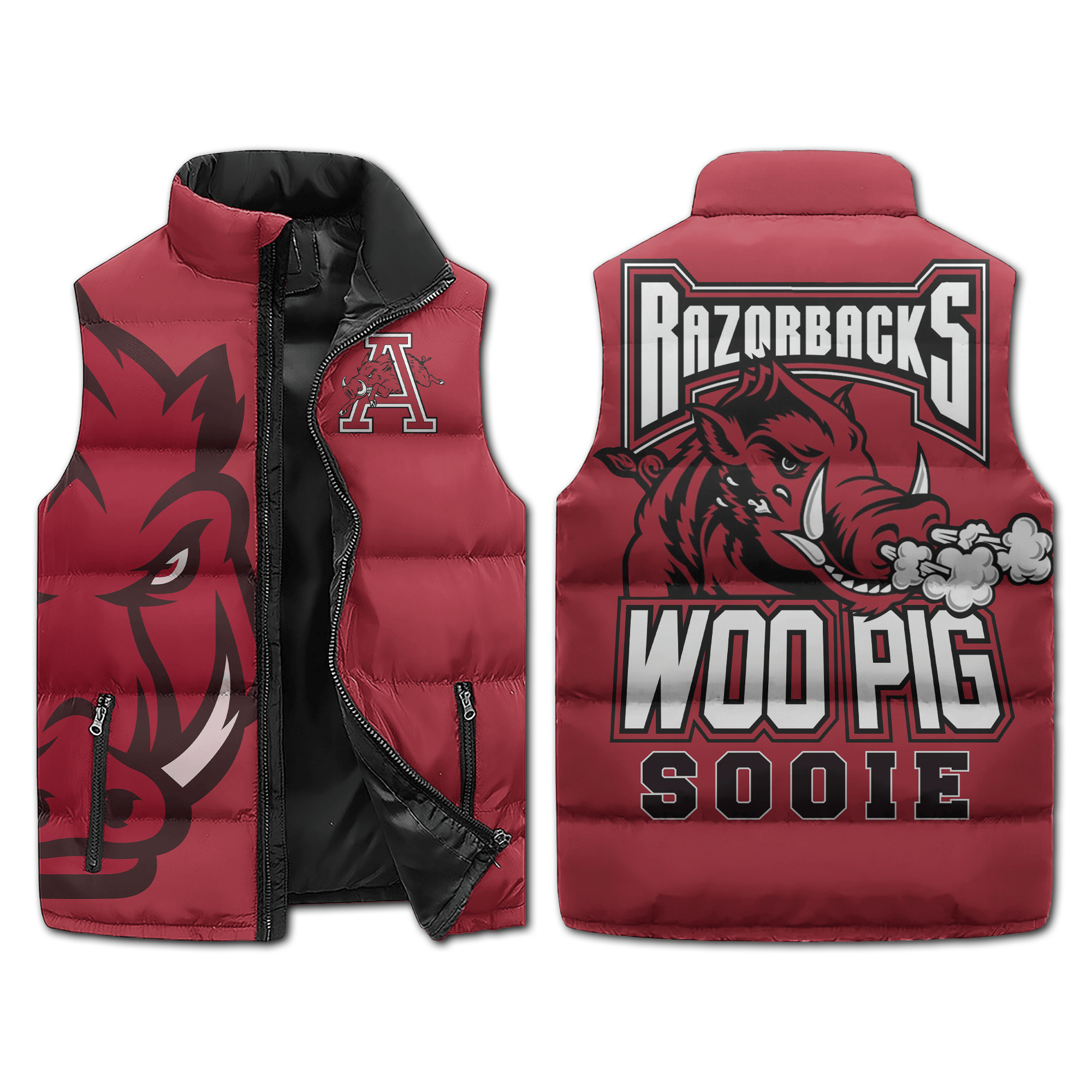 Arkansas Razorbacks Music Style Sleeveless Puffer Jacket For Fans