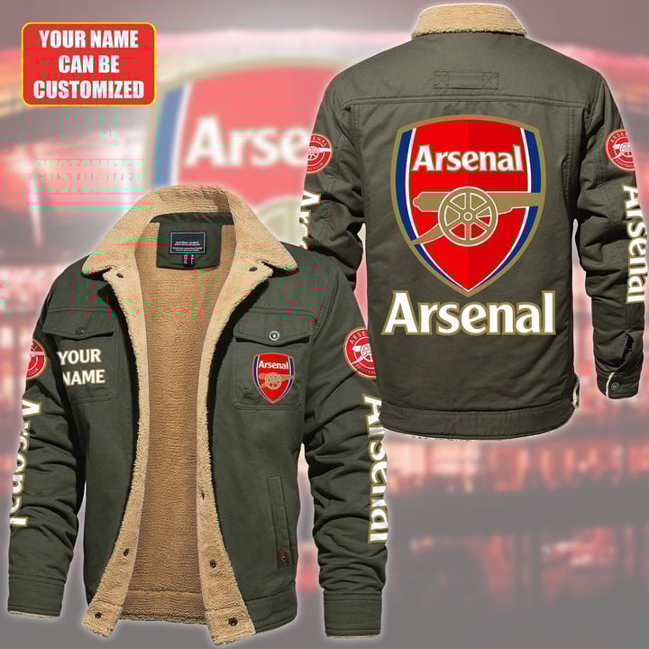 Arsenal EPL Style Fleece Thermal Cotton Jacket For Fans