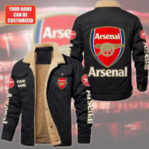 Arsenal EPL Style Fleece Thermal Cotton Jacket For Fans