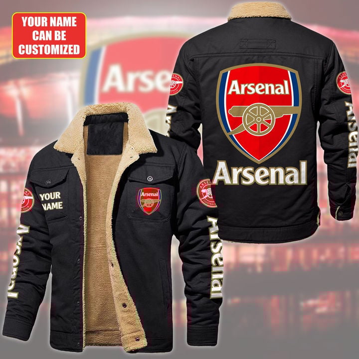 Arsenal EPL Style Fleece Thermal Cotton Jacket For Fans
