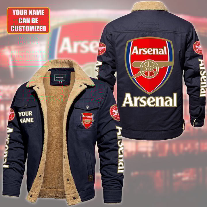 Arsenal EPL Style Fleece Thermal Cotton Jacket For Fans
