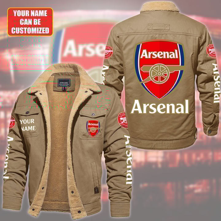 Arsenal EPL Style Fleece Thermal Cotton Jacket For Fans