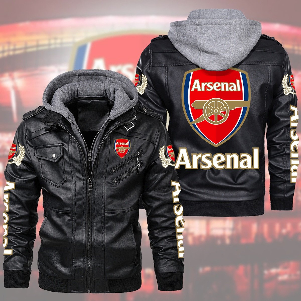 Arsenal EPL Style Leather Jacket For Fans