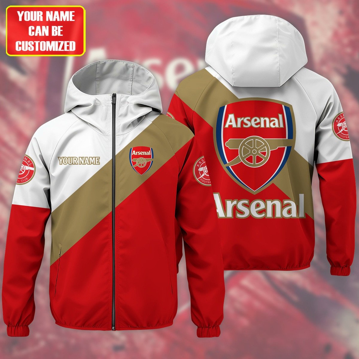 Arsenal EPL Style Parka Jacket For Fans
