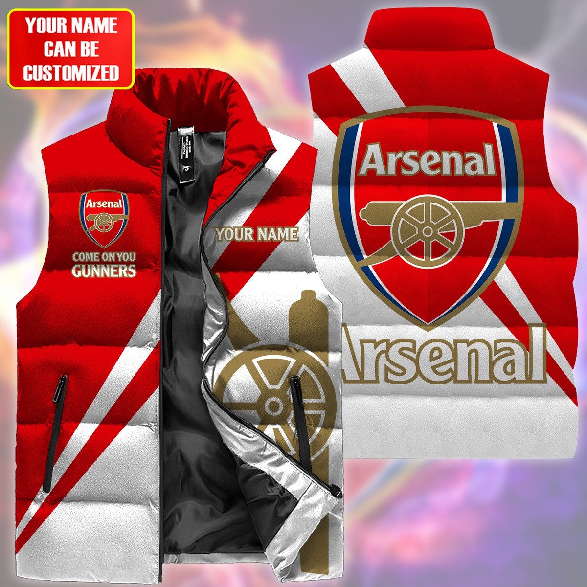 Arsenal EPL Style Sleeveless Puffer Jacket For Fans