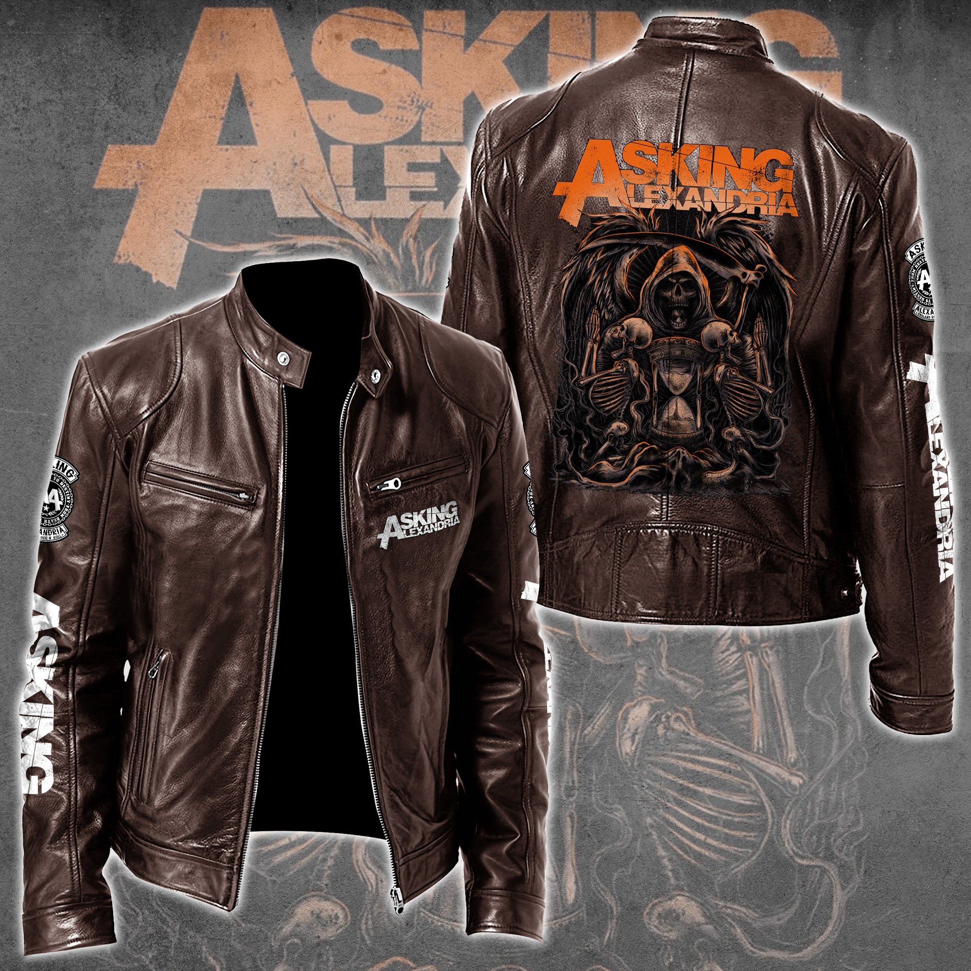 Asking Alexandria Music Style Leather Jacket For Fans
