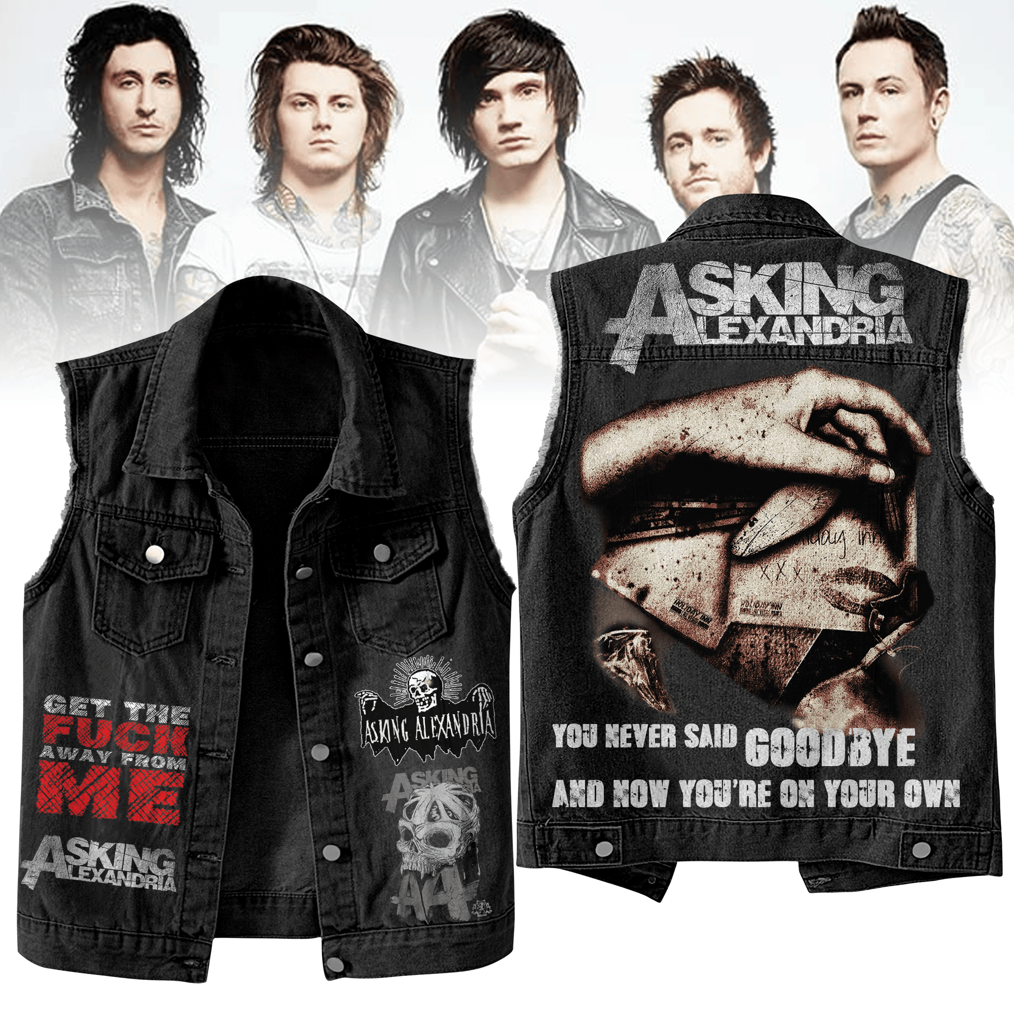 Asking Alexandria Music Style Sleeveless Jacket For Fans