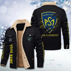 ASM Clermont Auvergne Top 14 Style Fleece Thermal Cotton Jacket For Fans