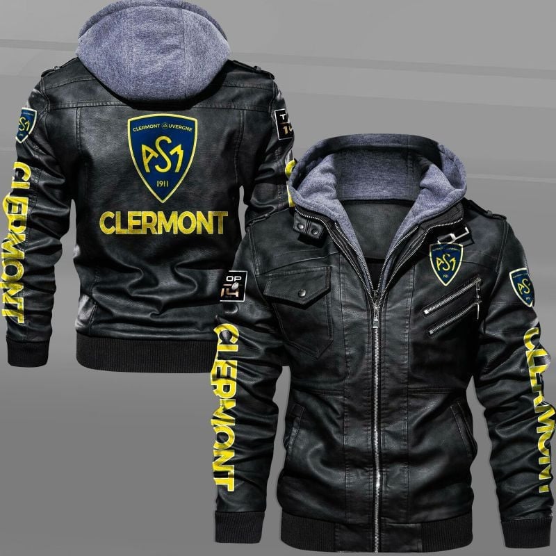 ASM Clermont Auvergne Top 14 Style Leather Jacket For Fans