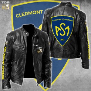 ASM Clermont Auvergne Top 14 Style Leather Jacket For Fans