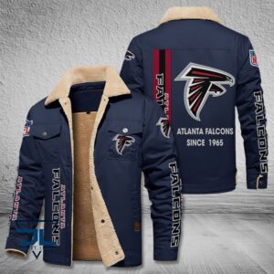 Atlanta Falcons NFL Style Fleece Thermal Cotton Jacket For Fans