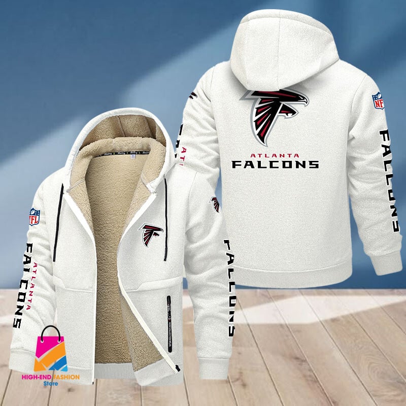 Atlanta Falcons NFL Style Fleece Zip Hoodie Jacket For Fans