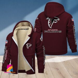 Atlanta Falcons NFL Style Fleece Zip Hoodie Jacket For Fans