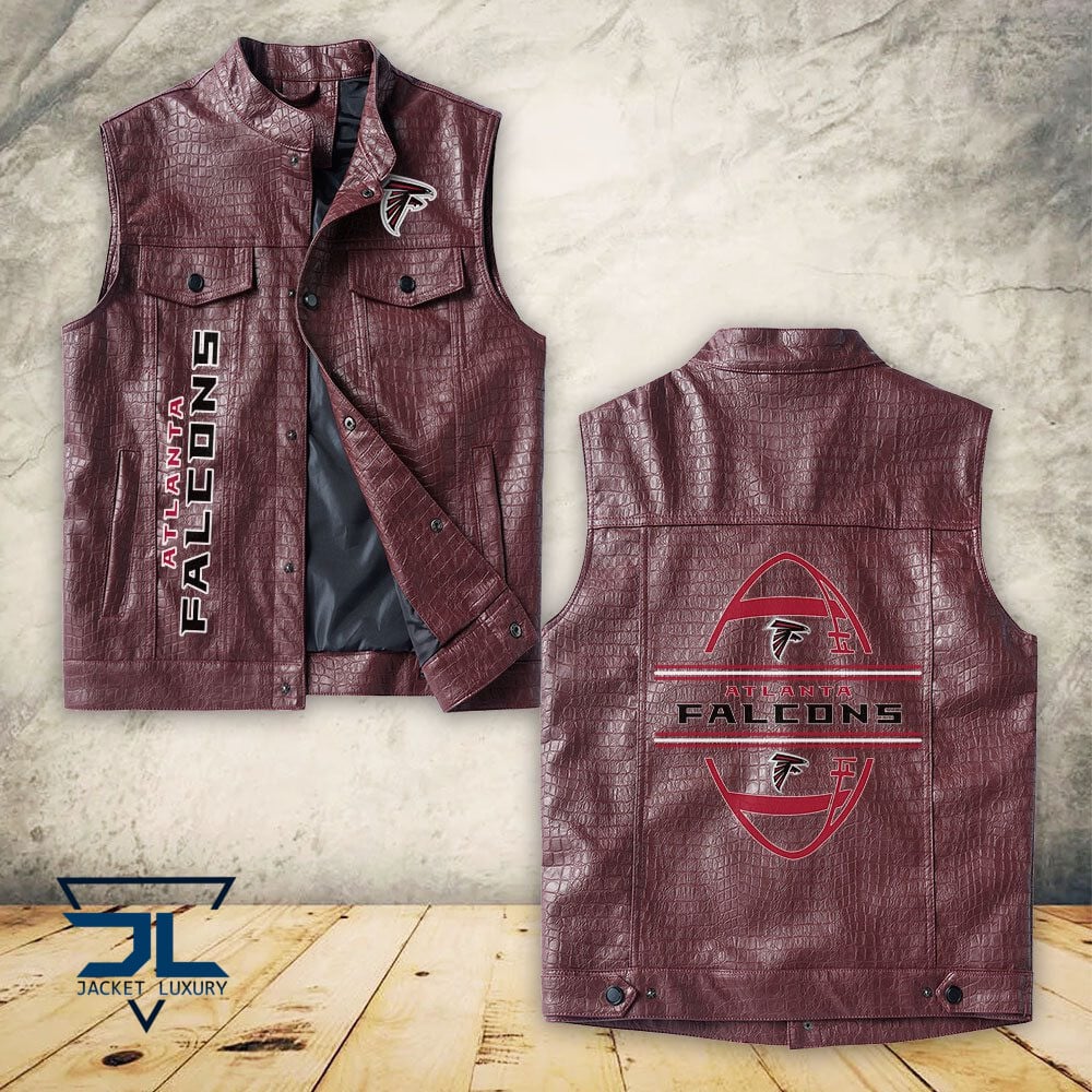 Atlanta Falcons NFL Style Sleeveless Leather Jacket For Fans
