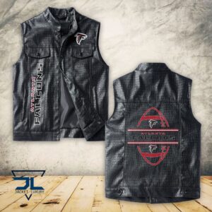 Atlanta Falcons NFL Style Sleeveless Leather Jacket For Fans