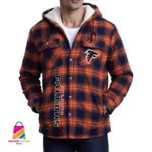 Atlanta Falcons NFL Style Zip Fleece Flannel Jacket For Fans