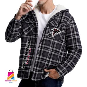 Atlanta Falcons NFL Style Zip Fleece Flannel Jacket For Fans