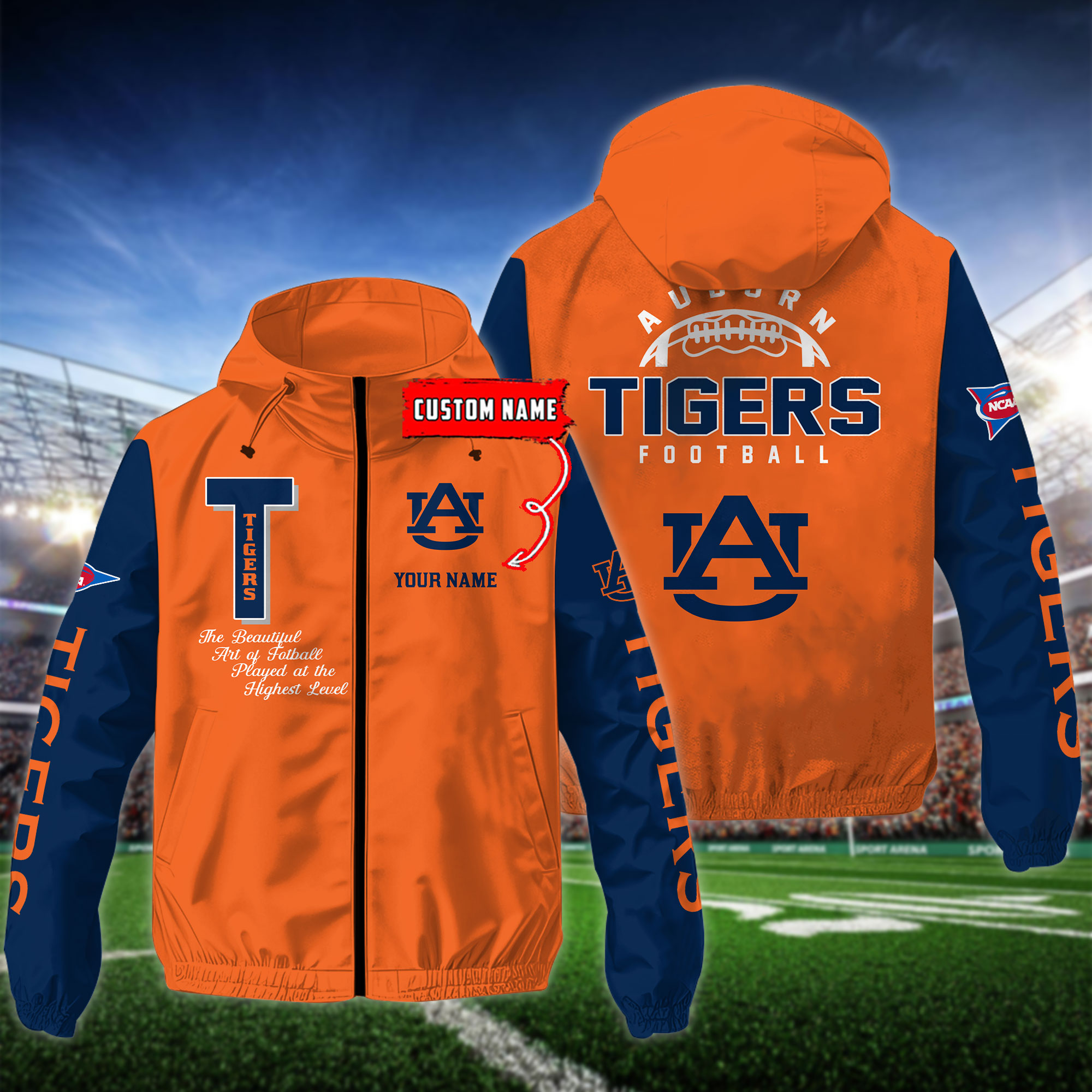 Auburn Tigers NCAA Personalized Style Windbreaker Jacket For Fans