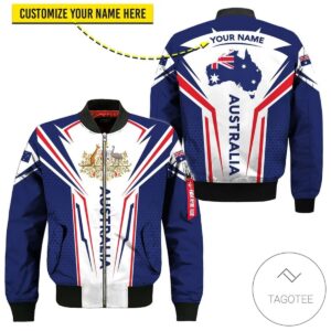 Australia Map Style Bomber Jacket For Fans