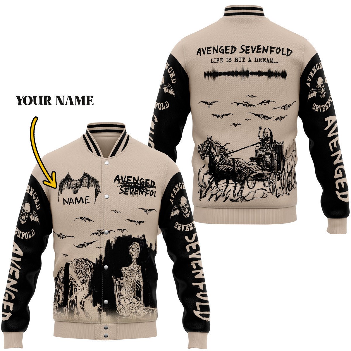 Avenged Sevenfold Music Style Baseball Jacket For Fans