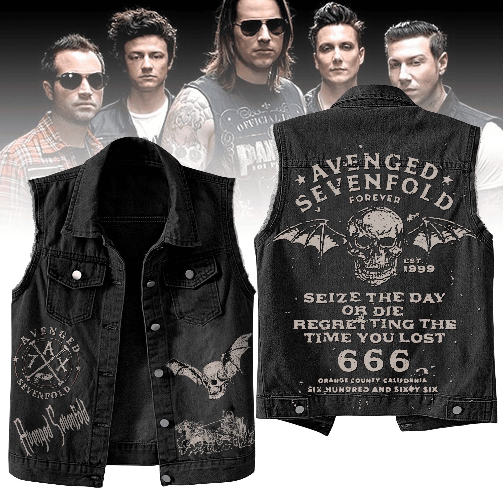 Avenged Sevenfold Music Style Sleeveless Jacket For Fans