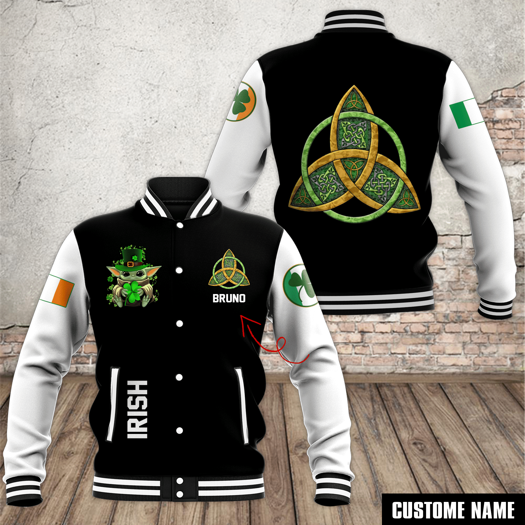 Baby Yoda Cartoon Style Baseball Jacket For Fans