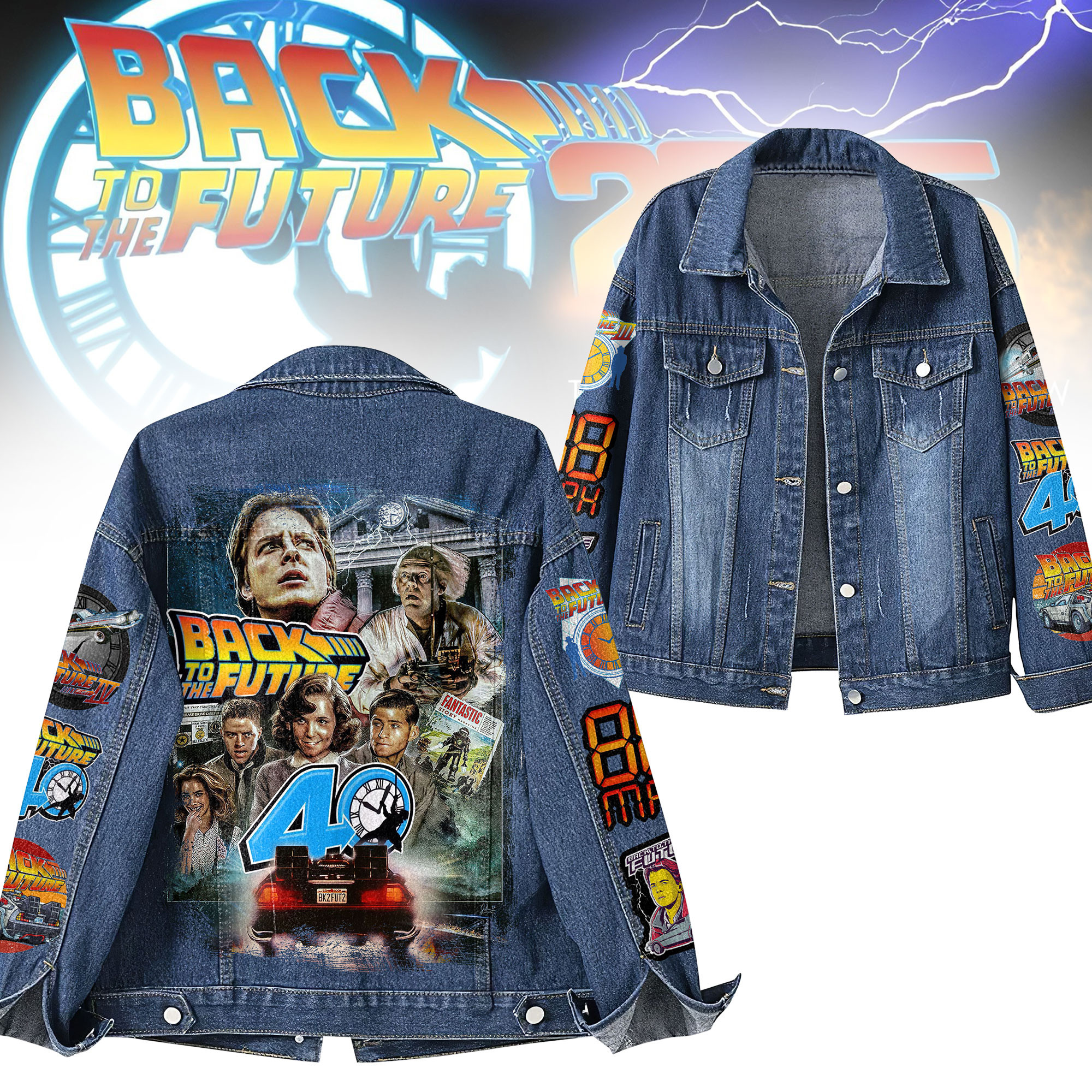 Back to the Future Movies Denim Jacket Gift For Fans