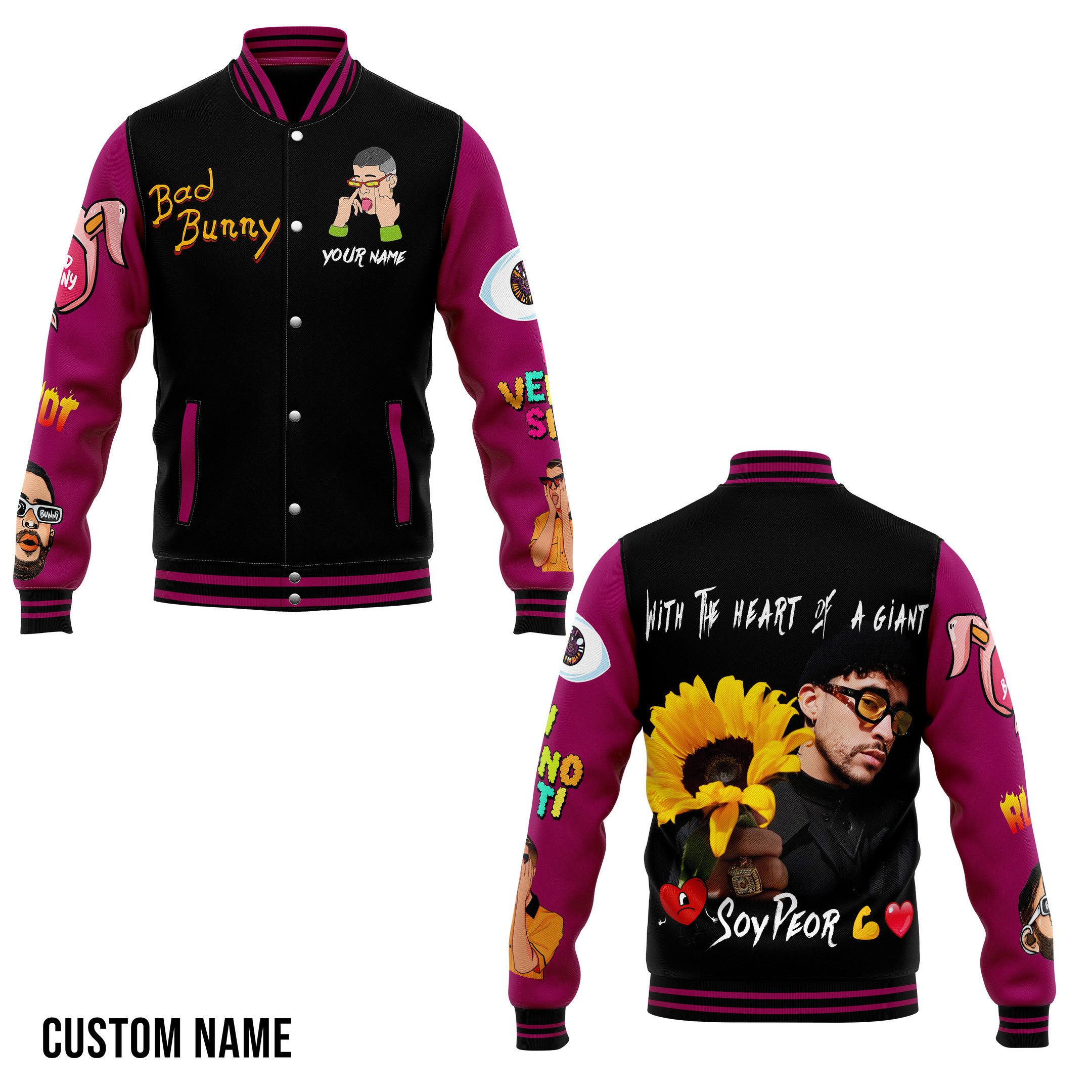 Bad Bunny Music Style Baseball Jacket For Fans