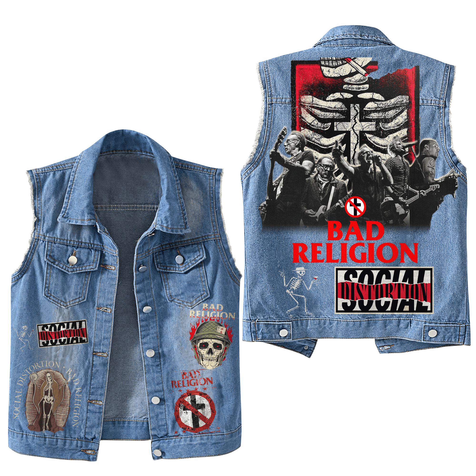 Bad Religion Music Style Sleeveless Jacket For Fans