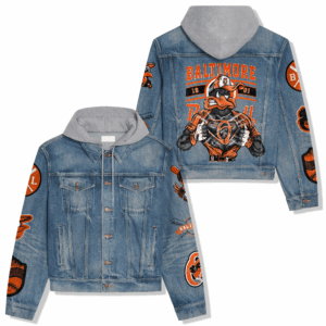 Baltimore Orioles MLB Style Hooded Denim Jacket For Fans