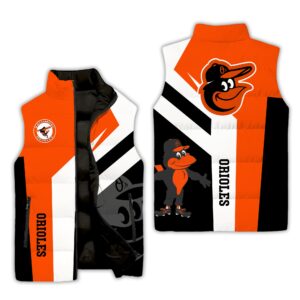 Baltimore Orioles MLB Style Sleeveless Puffer Jacket For Fans
