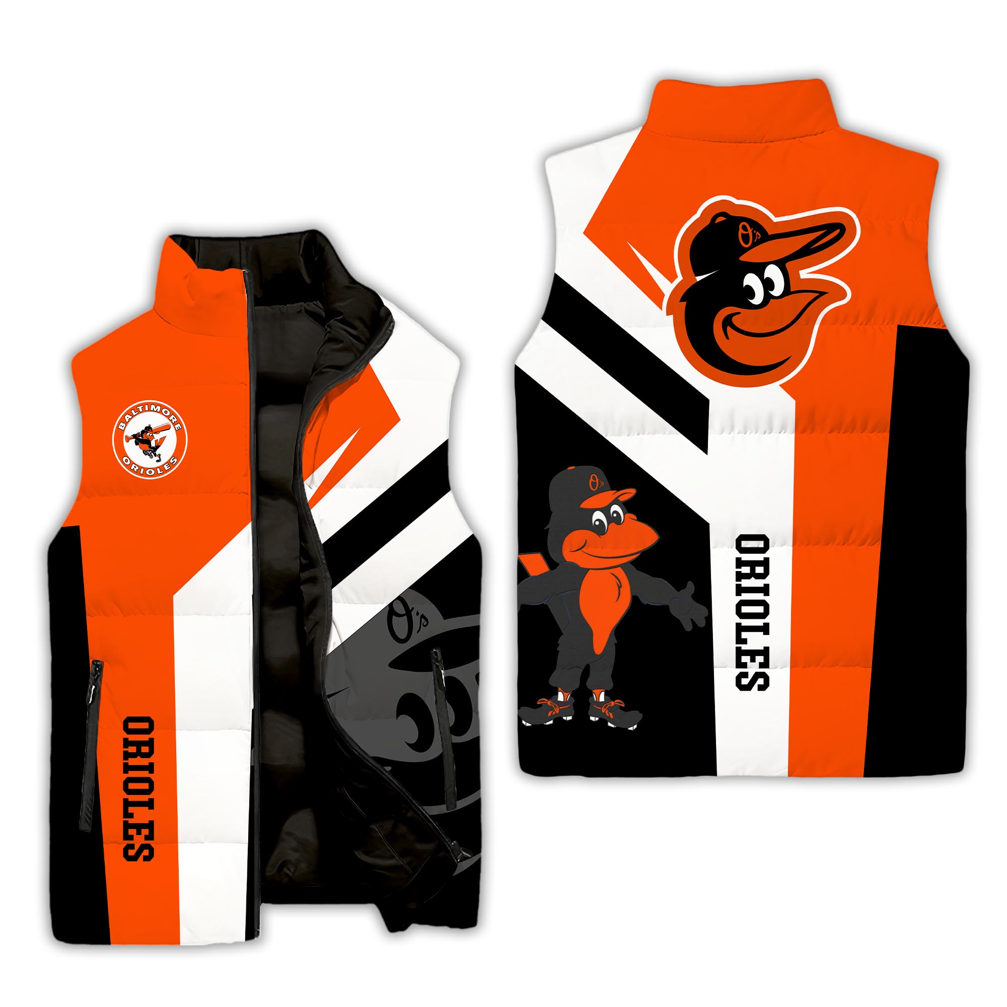 Baltimore Orioles MLB Style Sleeveless Puffer Jacket For Fans