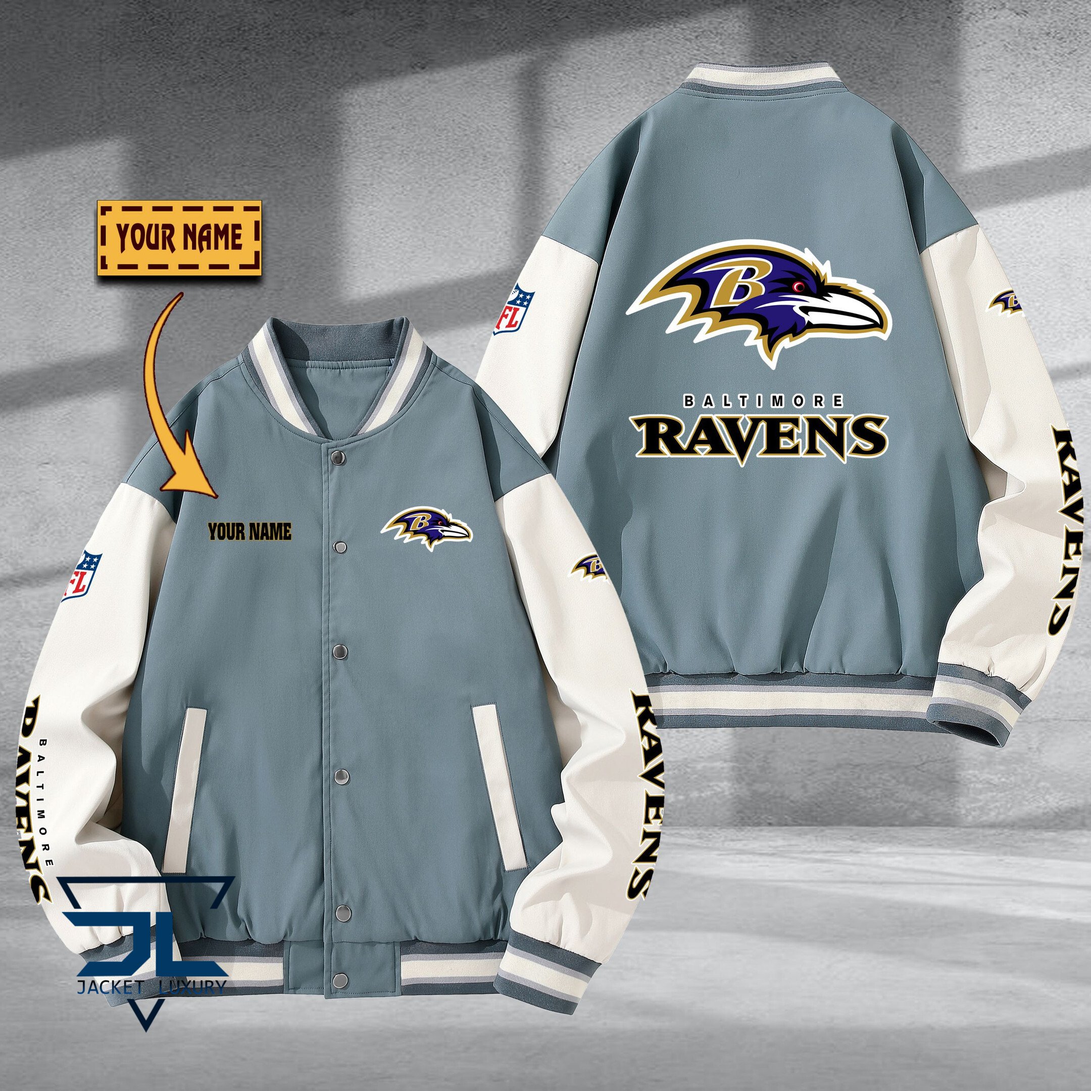 Baltimore Raven NFL Style Baseball Jacket For Fan