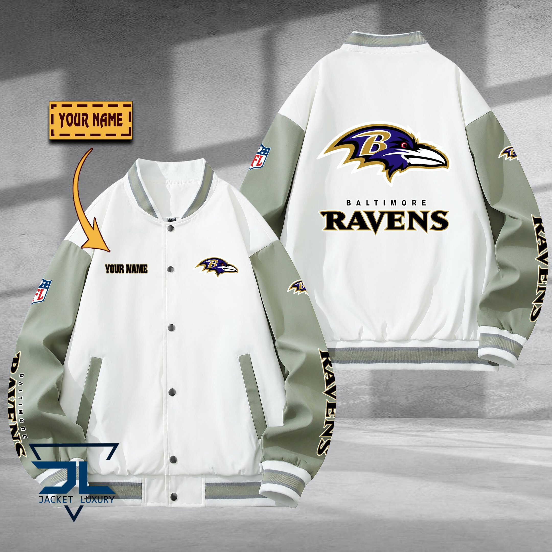 Baltimore Raven NFL Style Baseball Jacket For Fan
