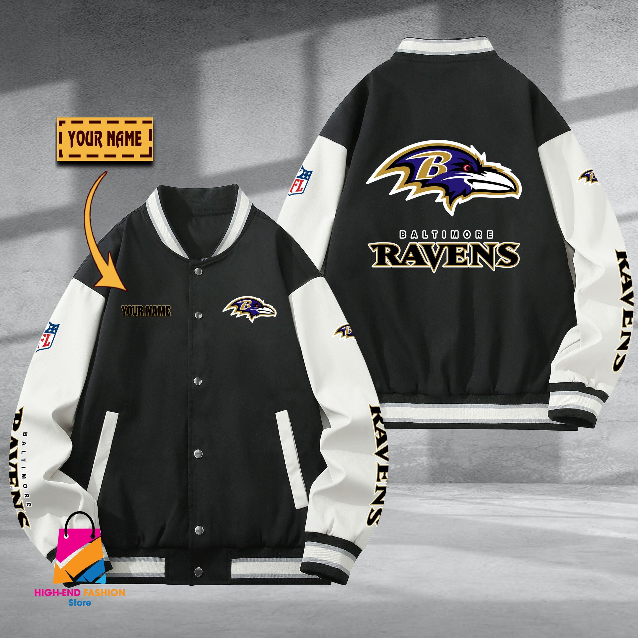 Baltimore Raven NFL Style Baseball Jacket For Fan
