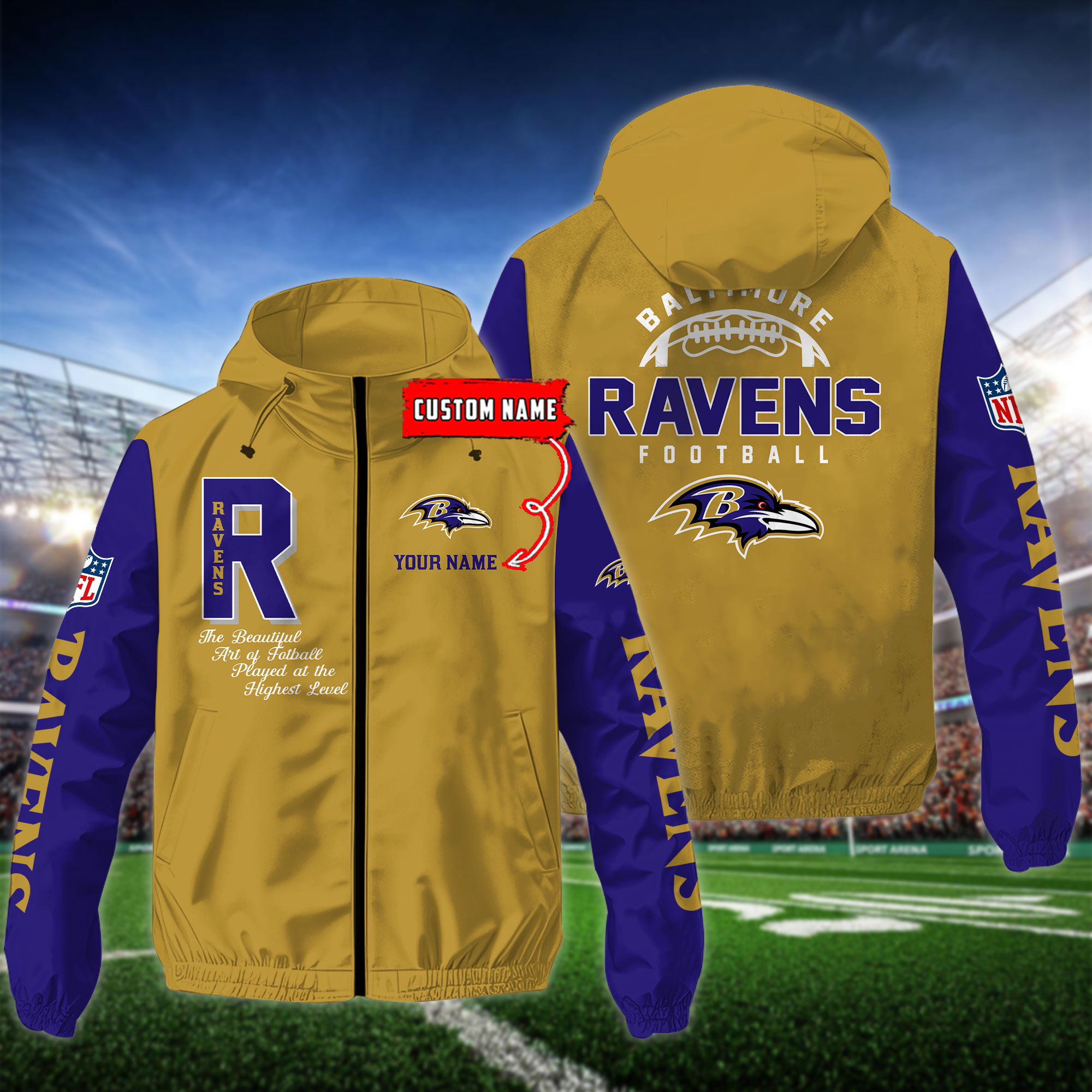 Baltimore Ravens NFL Personalized Style Windbreaker Jacket For Fans