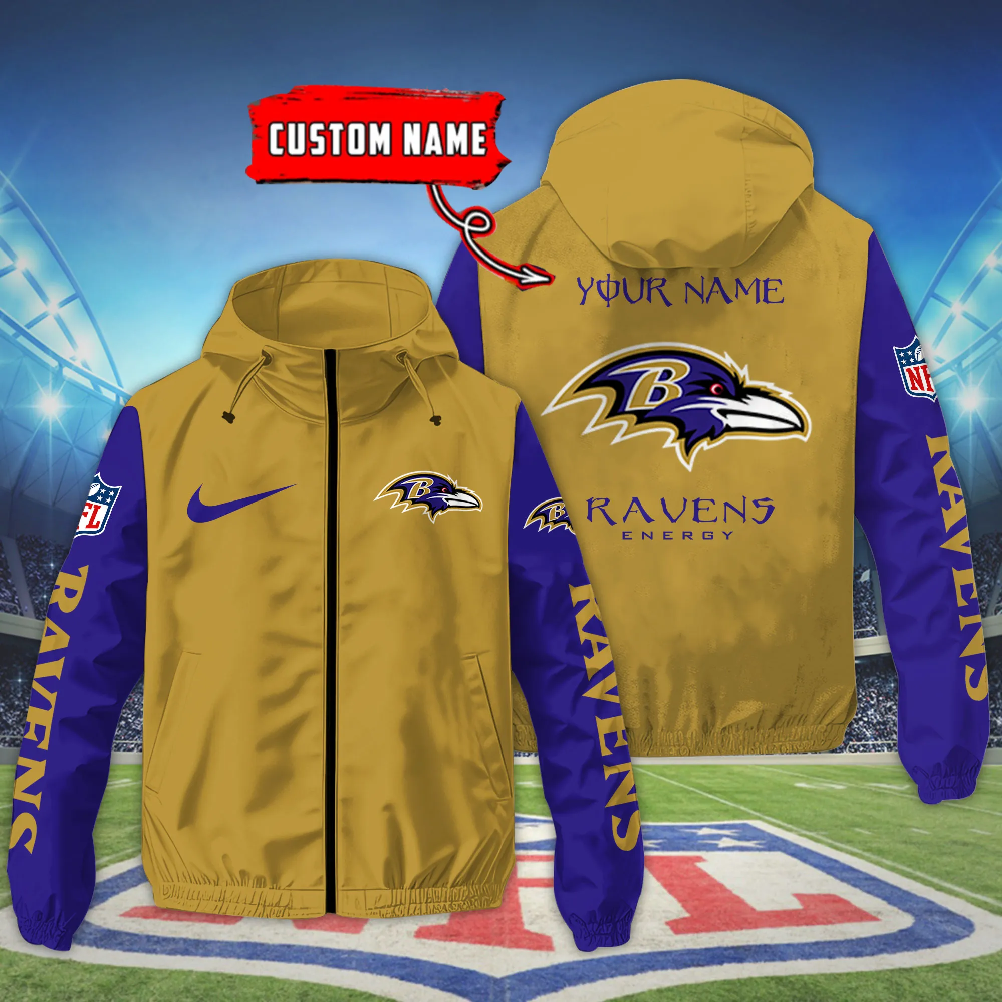 Baltimore Ravens NFL Personalized Style Windbreaker Jacket For Fans
