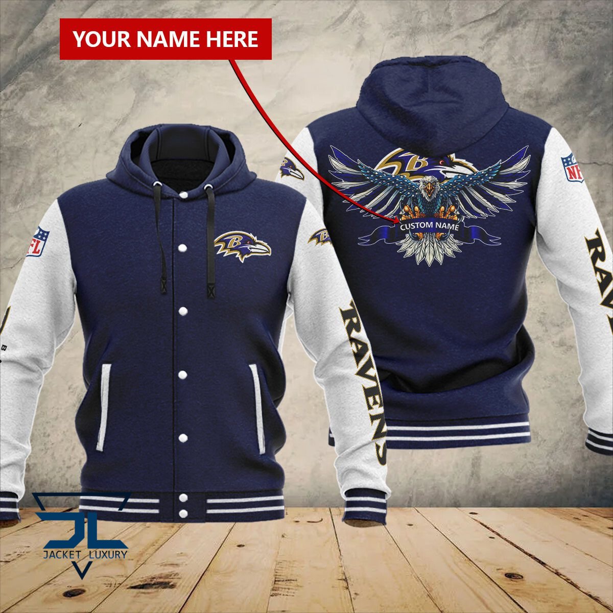 Baltimore Ravens NFL Style Baseball Jacket For Fan
