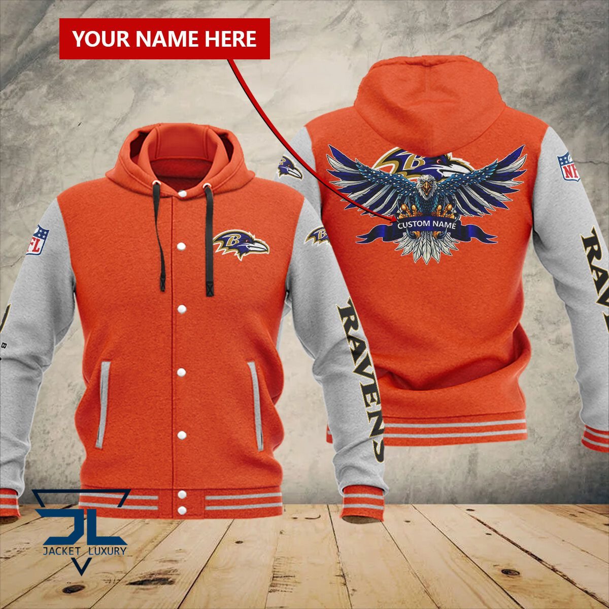 Baltimore Ravens NFL Style Baseball Jacket For Fan