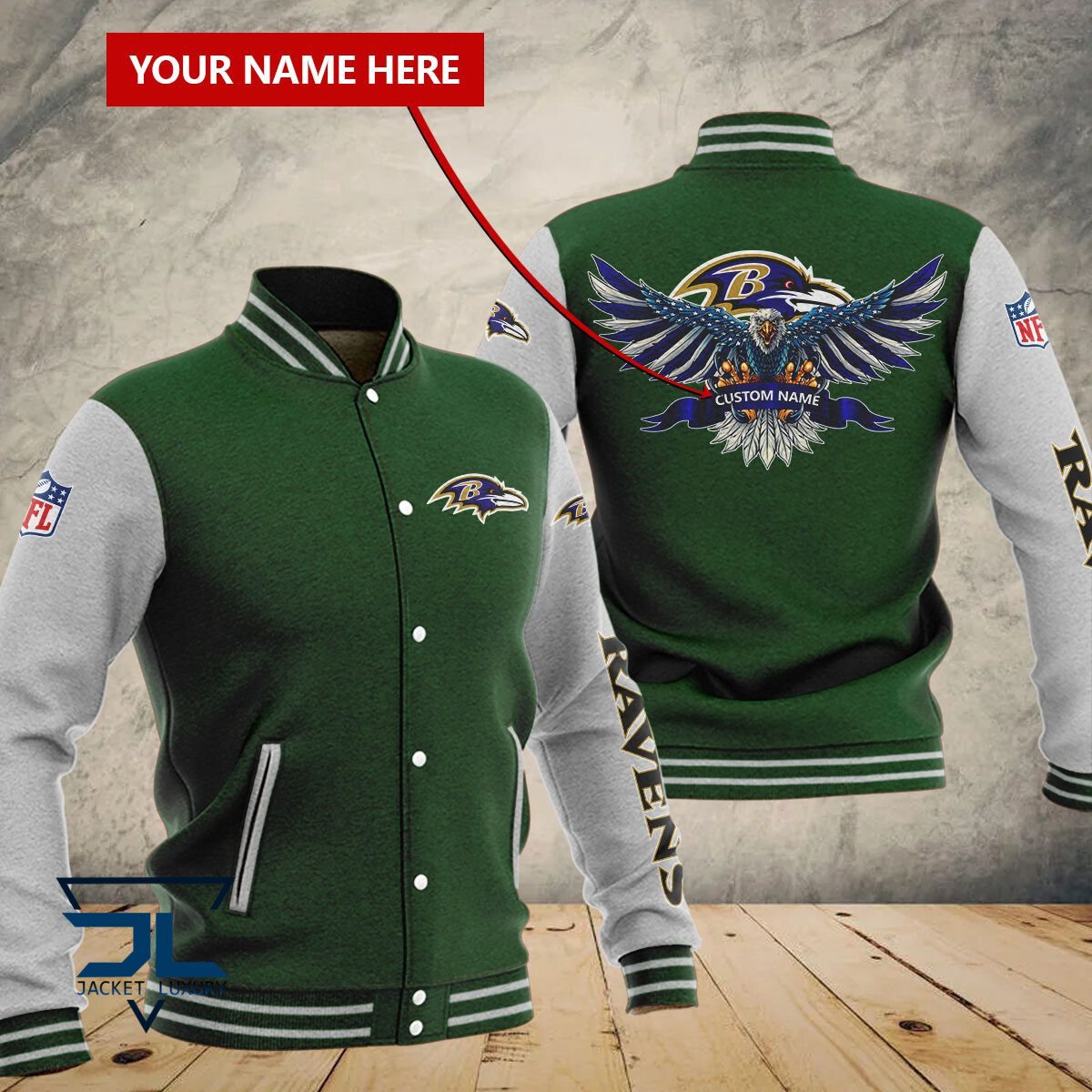 Baltimore Ravens NFL Style Baseball Jacket For Fan